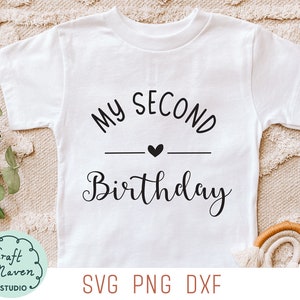 My Second Birthday Svg, Toddler Birthday Svg, My 2nd Birthday Svg, Two Today Svg, 2 Today Svg, Happy Birthday Svg, Birthday T-Shirt Svg, Png