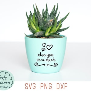 Aloe you vera viel SVG, Pflanzenliebhaber SVG, Valentinstag Planter, Valentinstag Geschenk SVG, Aloe Vera svg, Lustige Pflanze svg, png