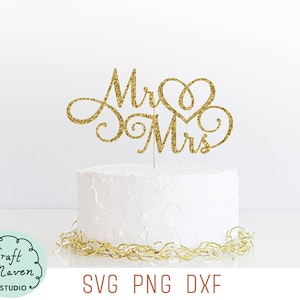 De heer en mevrouw cake topper svg, bruidstaart topper svg, bruid en bruidegom svg, verlovingsfeest taart topper svg, cupcake topper svg, gesneden bestand