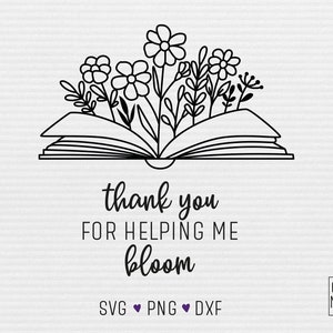 Professor, obrigado SVG, Bloom SVG, obrigado por me ajudar a desenvolver SVG, livro de flores silvestres svg, flores silvestres png, flores silvestres svg, svg para professores