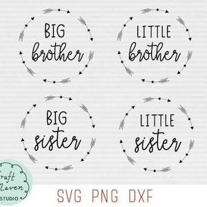 Passende Geschwister SVG Set, Big Brother kleine Schwester SVG, große Schwester kleiner Bruder svg, Big bro little bro Tshirt svg, Big Sis Shirt svg