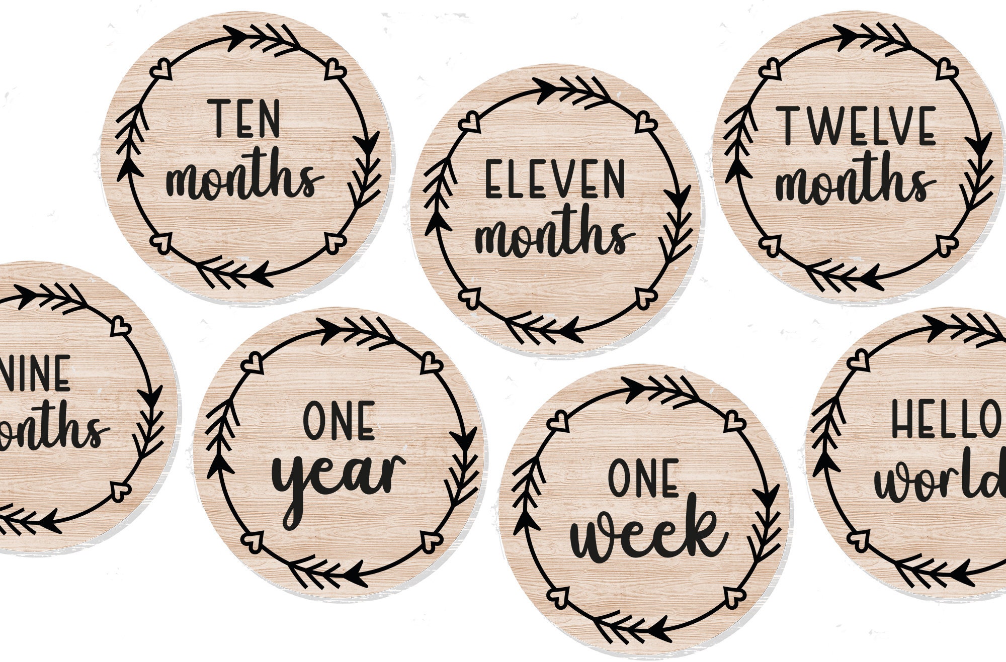 Helloworld Milestone Milestone Rounds Svg Hello World Svg Baby Svg Bundle - Etsy Australia