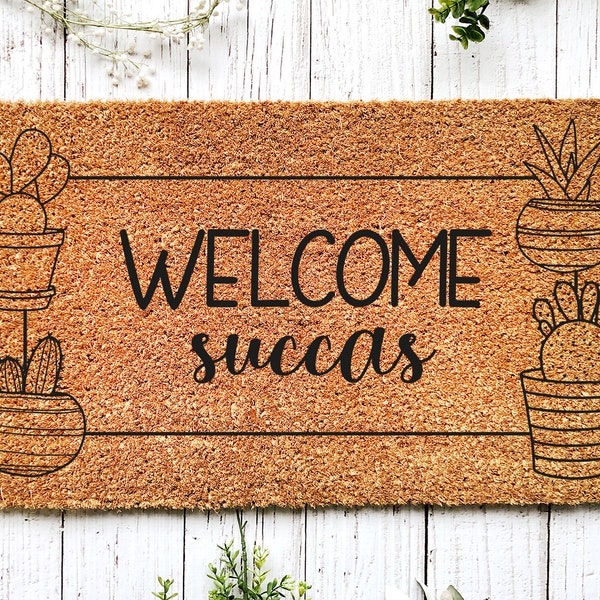 Welcome Succas Svg, Plant welcome mat, Plant pun Svg, Front door mat Svg, Funny welcome mat Svg, Plant lover Svg, Pot plant svg, cactus svg