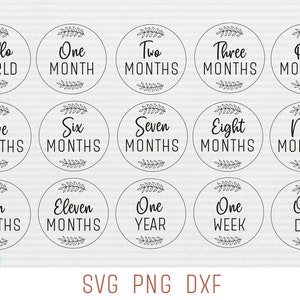 Meilenstein Scheiben SVG, Baby Meilenstein SVG-Dateien, Baby Monatlicher Meilenstein SVG, Hallo Welt Im svg, Hallo Welt Png, Babymitteilung SVG, dxf