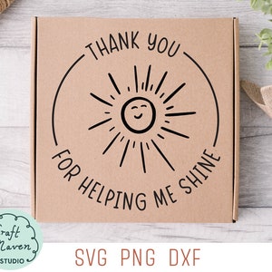 Merci de m'avoir aidé à briller Svg, Svg de remerciement enseignant, Svg cadeau de fin d'année enseignant, Merci de m'avoir aidé à faire pousser des svg, png, dxf