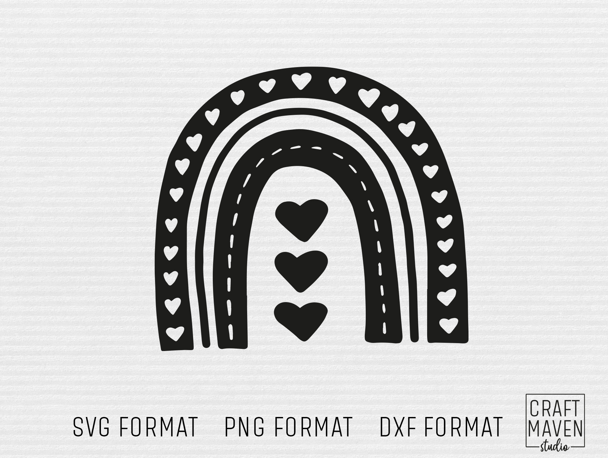 Boho rainbow svg hand drawn rainbow svg black and white Etsy
