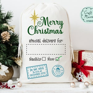 Saco de Papá Noel svg, Entrega especial svg, Taller de Santas svg, Feliz Navidad svg, Regalo de Navidad svg, Niños Navidad svg,