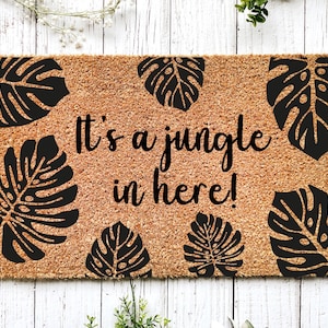 Niedliche Fußmatte svg, Willkommen Matte svg, hoffe du magst Pflanzen Fußmatte, Monstera svg, Pflanzen Willkommensmatte, Dschungel cut Datei, Pflanzenmutter svg, Boho svg