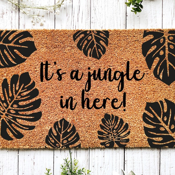 Cute doormat Svg, Welcome mat svg, Hope you like plants doormat, Monstera Svg, Plant welcome mat, Jungle cut file, plant mom svg, boho svg