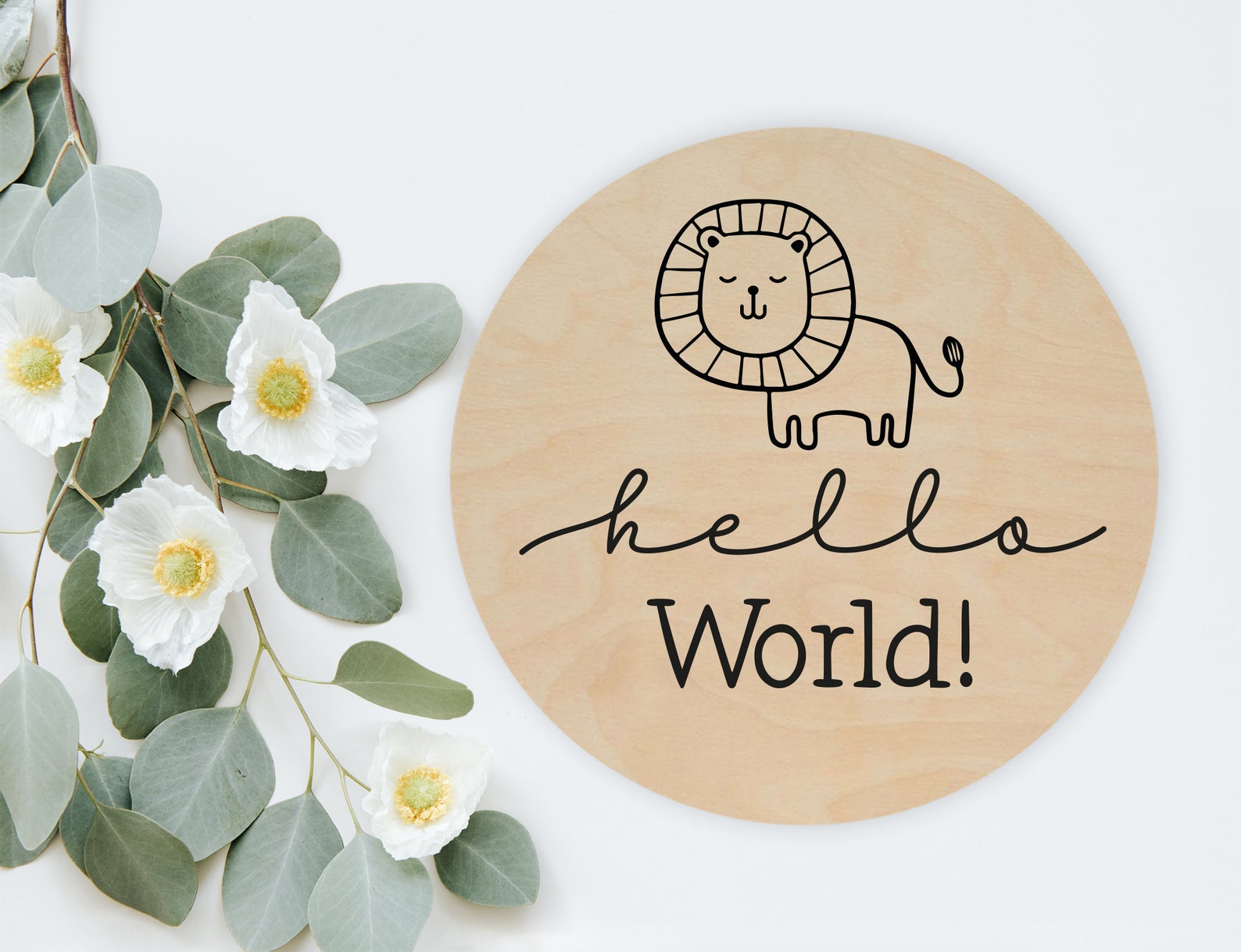 Helloworld Svg Sign Hello World Svg, Round Baby Announcement Svg, Newborn Announcement Sign ...