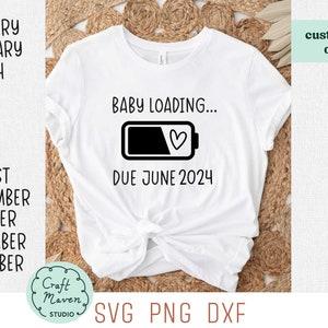 Baby loading svg, Funny pregnancy svg, Pregnancy announcement svg, Mom to be svg, Expecting svg, Maternity svg, Coming soon svg, dxf file