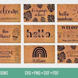 Deurmat SVG bundel, welkom mat SVG bundel, plantenliefhebber SVG, planten SVG bundel, welkom teken SVG, vetplanten SVG, hoop dat je van planten SVG houdt