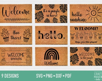Doormat svg bundle, Welcome mat svg bundle, Plant lover svg, Plants svg bundle, Welcome sign svg, succulents svg, hope you like plants svg