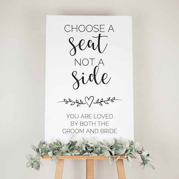 Choose a seat not a side svg, Wedding sign svg, we're all family once the knot is tied svg, just married svg, wedding sign png, dxf file