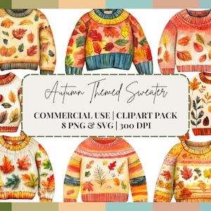 Suéter con temática de otoño Clipart png diseño de hojas de otoño png clipart suéter png diseños de otoño bolsa de mano clipart png otoño svg png diario