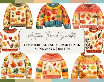 Autumn Themed Sweater Clipart png autumn leaves design png clipart sweater png autumn designs tote bag clipart png autumn svg png journal