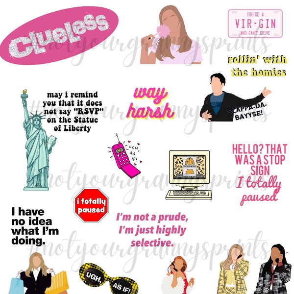 Clueless High Resolution png Printed on waterslide paper