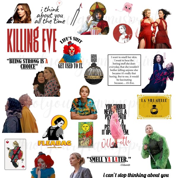 Killing Eve High Resolution png Printed on waterslide paper