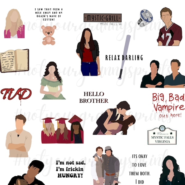 Vampire Diaries Version B PNG Digital Download