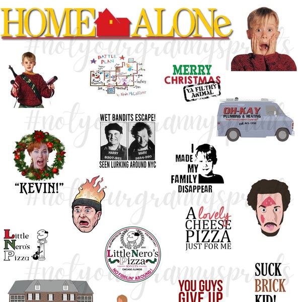 Home Alone High Resolution png Printed on waterslide paper