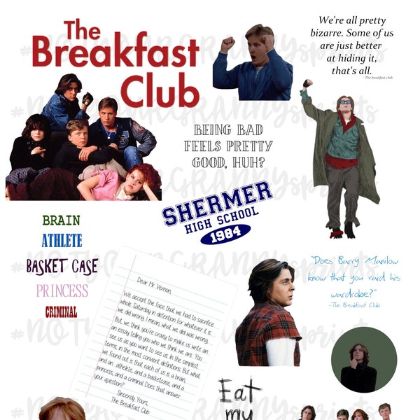The Breakfast Club PNG Digital Download for Epoxy Tumblers