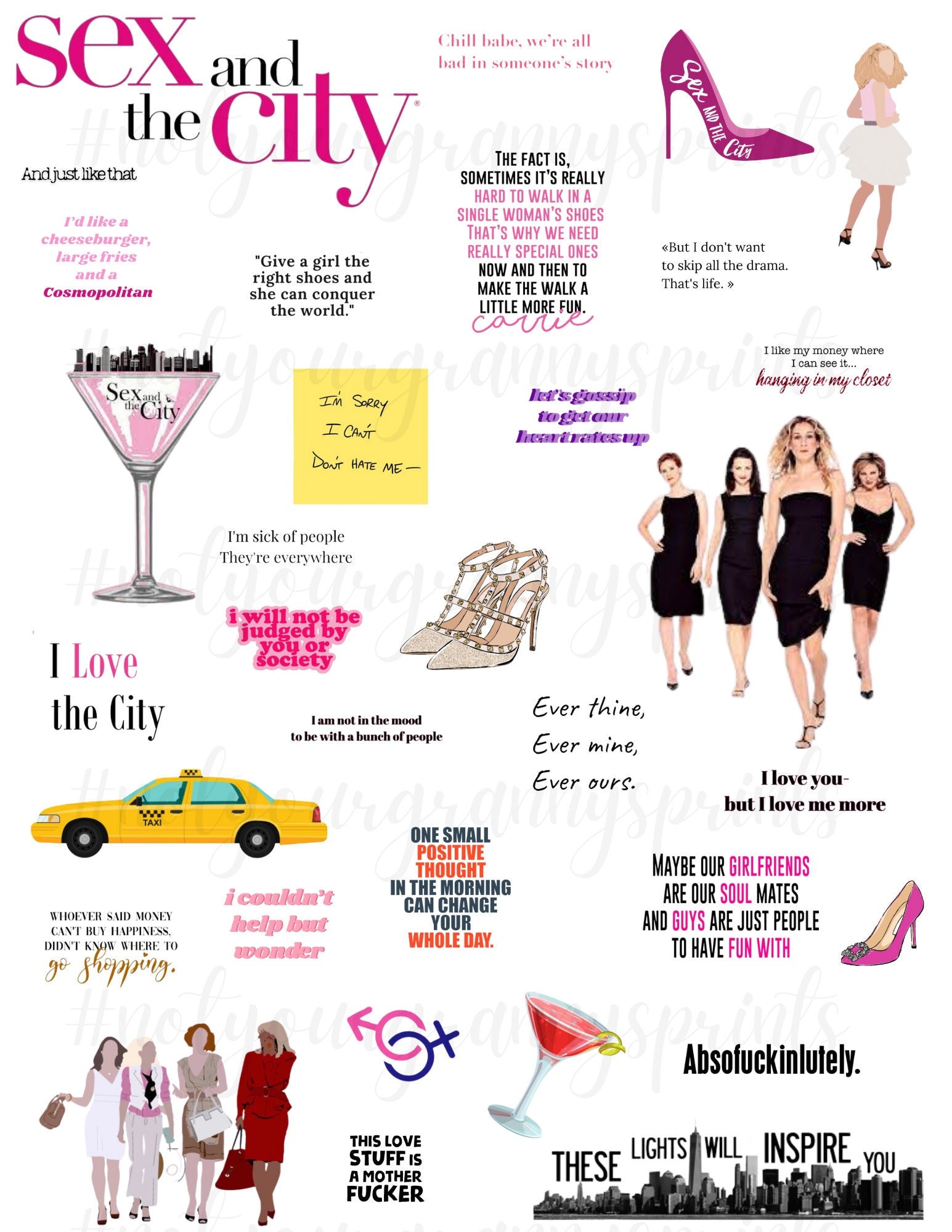 Sex and the City PNG Digital Download