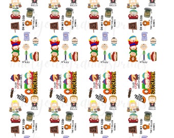 Southpark printed pen wraps on waterslide paper