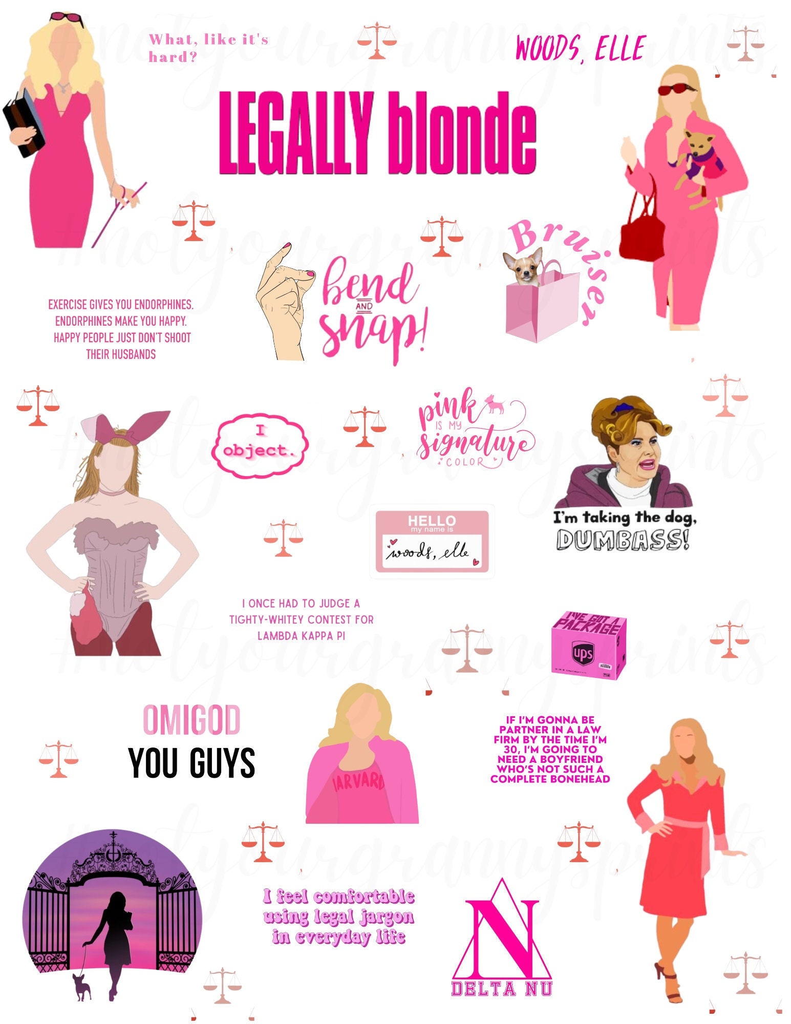 Legally Blond PNG Digital Download