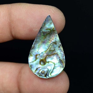 Natural Abalone Shell, 100% Natural Abalone Shell Curvy Cabochon Loose Gemstone, Natural Abalone Shell For Jewelry Making SKB195 F-30*18*4mm,10.85Ct