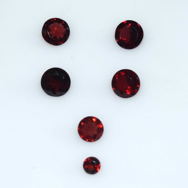 Pyrope Garnet Round Cut Pyrope Garnet Gemstones, Round Cut Red Garnet Gemstone From Mozambique 6.80 Cts ( 6 Pcs )