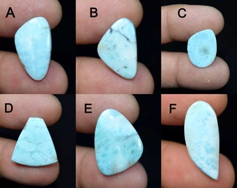 Natural Larimar Cabochon,Larimar Cabochon, Pectolite Semi Precious Larimar Gemstone, For Larimar Pendant, Larimar Ring IN823