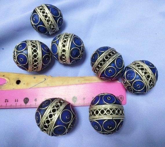 Enamelled and Sterling Silver Beads