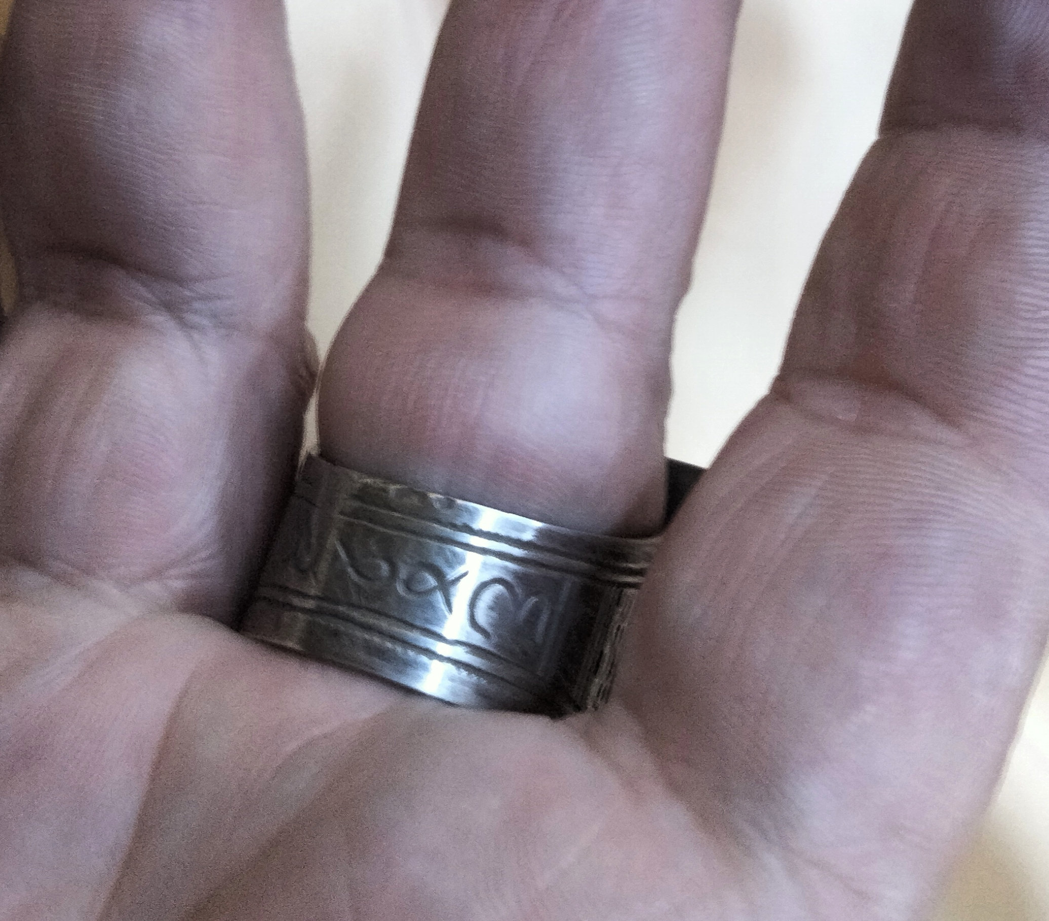 Tuareg Marabout Silver Ring With Magical Engravings - Tuareg