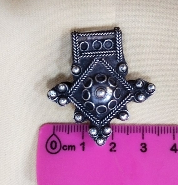 Ancienne Croix Berbère En Argent Plaqué – Afrique Début 1900 – Occasion Très Bon état