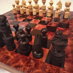Large Moroccan Backgammon and Chess Set, Handmade Chess - Backgammon Board Games, Thuja Wood Games, Chess Sets.