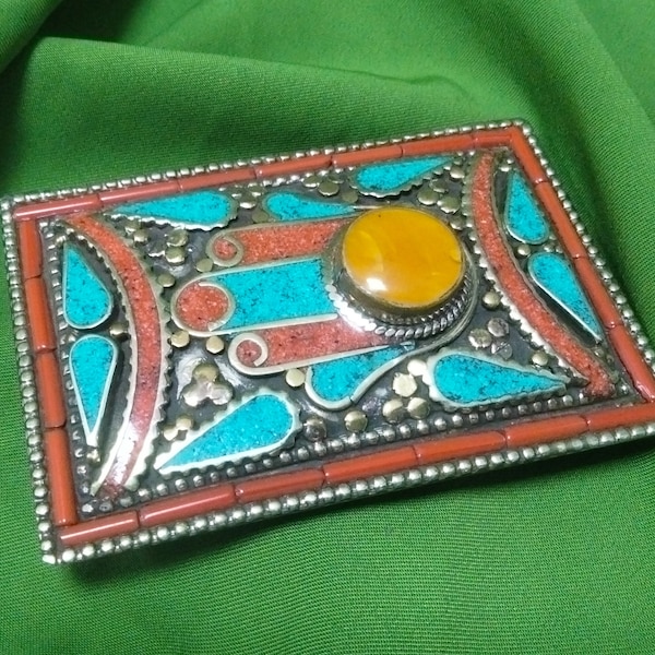 Morocco - Berber belt buckle passage of 4.3 cm - unisex Tibetan belt buckle - handmade buckle, ethnic, tribal