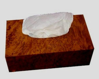 Caja de pañuelos de madera de thuja marroquí, caja de pañuelos hecha a mano, caja porta pañuelos, cubierta de caja de papel.