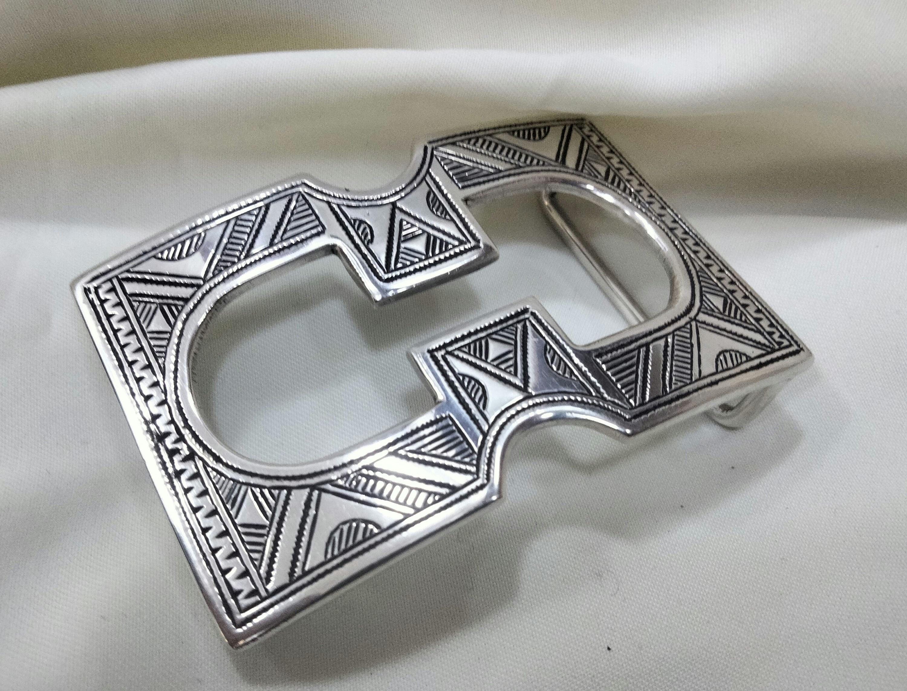 Hermes As de Coule Narrow Belt Buckle Silver Brand Hermes 32 MM Etoupe White Swift Silver Brushed H Constance  main image 3