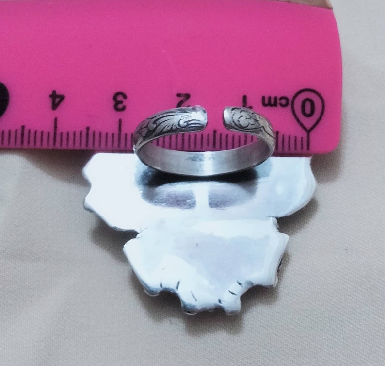 ANCIENNE BAGUE CHEVALIERE EN ARGENT EMAILLE BERBERE taille 59 N*8