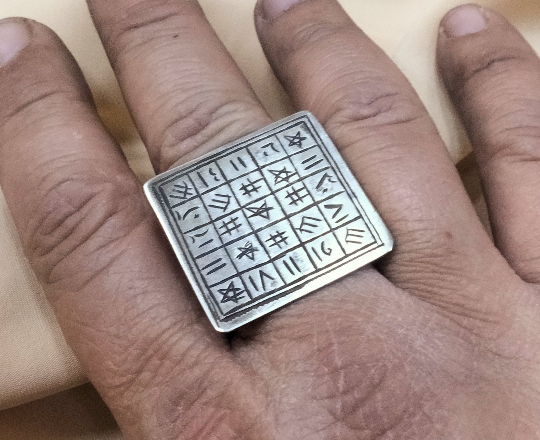 Tuareg Marabout Silver Ring With Magical Engravings - Tuareg Tuareg Marabout Silver Ring With Magical Engravings - Tuareg