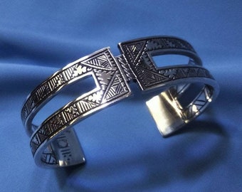 Tuareg - 925 Sterling Silver Tuareg Unisex Bracelet / Tuareg Bangle / Cuff Bracelet / Mali / Niger, Tuareg Bracelet / Minimalist