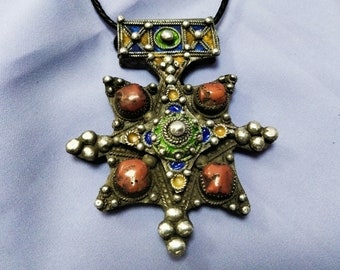 High quality sterling silver old southern cross called Boghdad, southern Morocco jewelry, Moroccan Boghdad, Amazigh jewelry, amulet
