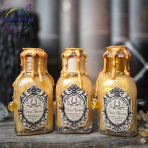 Felix Felicis Potion: Color Changing Wizard Decor with Citrine Gemstones and Charms