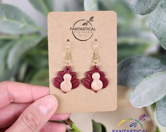 Thanksgiving Turkey Earrings | Polymer Clay Dangles, Hypoallergenic