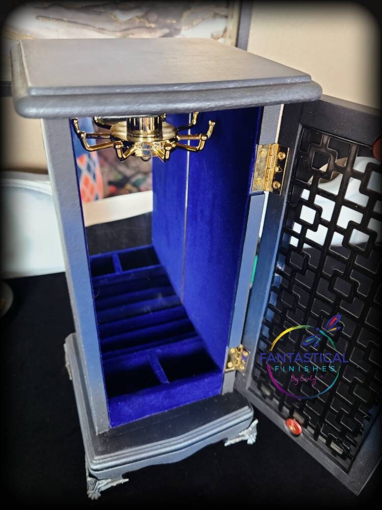 Magic Jewelry Box Gothic Box Haunted Box Blue Etsy