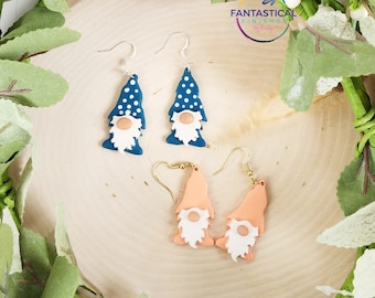 Polymer Clay Gnome Dangle Earrings | Holiday Hypoallergenic Earrings