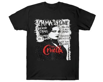 Cruella Movie 2021 Estella Miller Cruella de Vil Walt Disney Emma Stone Trending Black Color Vintage T-shirt