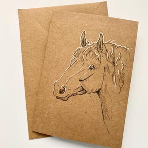 Carte dessinée à la main - Cheval