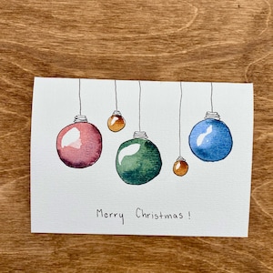 Carte de Noël peinte à la main - Décorations