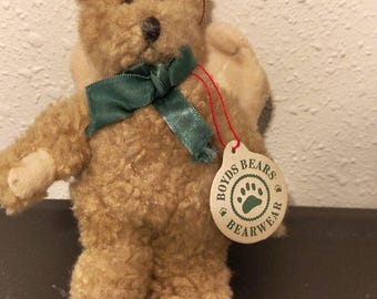 Vintage Boyds Bears Angel Teddy Bear Plush Angel Wings 1990 Collectible NWT